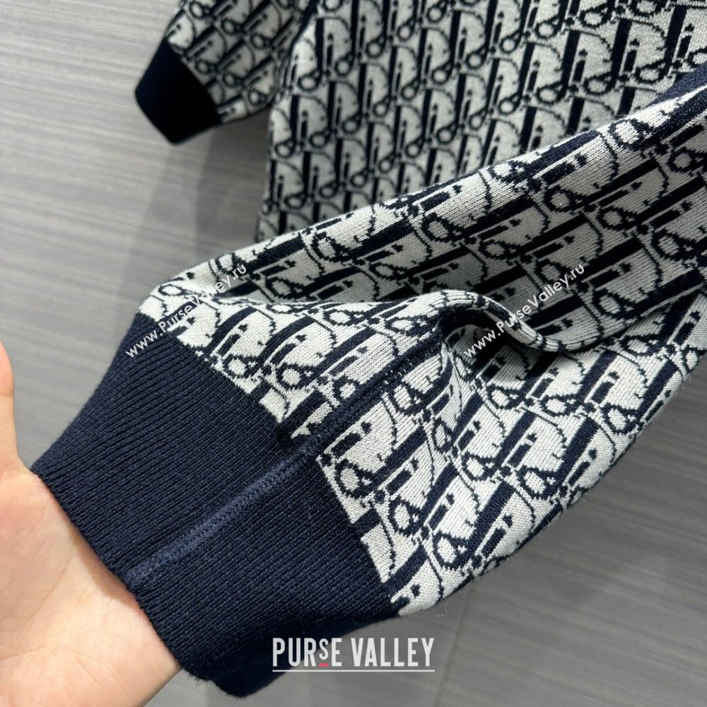 Dior Wool Short-sleeved Sweater D022619 Deep Blue 2024 (Q-24022619)