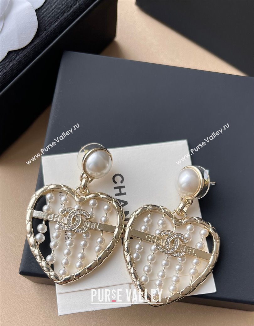 Chanel Abacus Heart Pendant Earrings 2025 (YF-250725135)