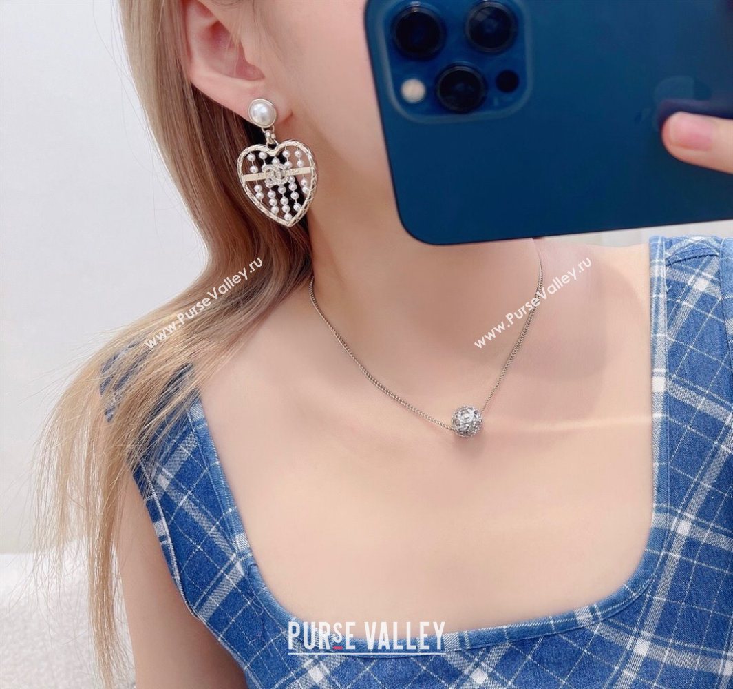 Chanel Abacus Heart Pendant Earrings 2025 (YF-250725135)