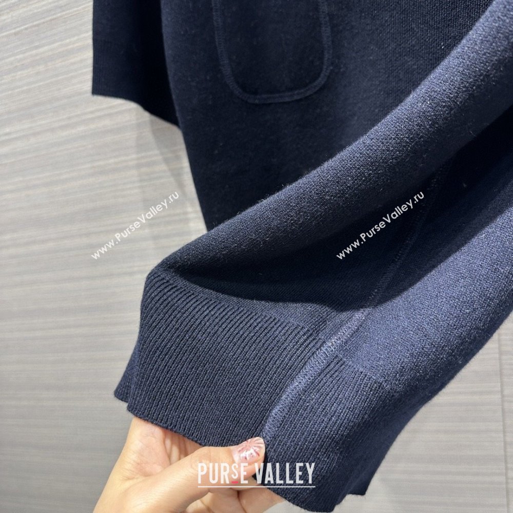 Dior Wool Short-sleeved Sweater D022619 Deep Blue 2024 (Q-24022619)
