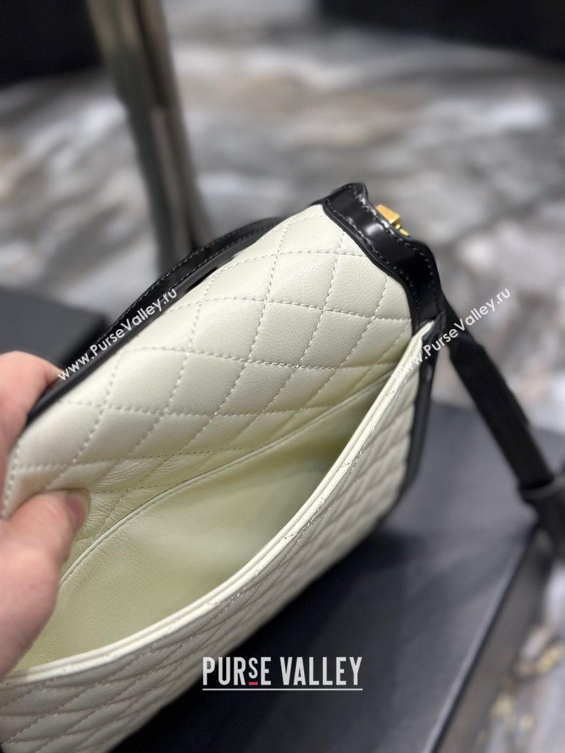 Saint Laurent Solferino Medium Satchel Bag in Quilted Lambskin 635025 White 2024 (MHUI-241534)