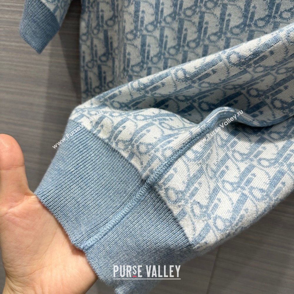 Dior Wool Short-sleeved Sweater D022620 Light Blue 2024 (Q-24022620)