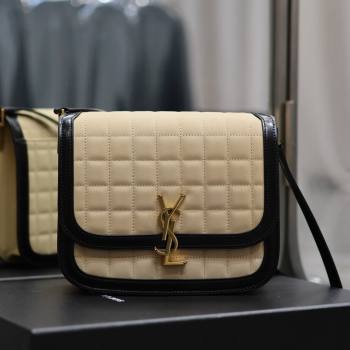 Saint Laurent Solferino Medium Bag in Quilted Nubuck Suede and Brushed Leather 635025 Beige 2024 (MHUI-241533)