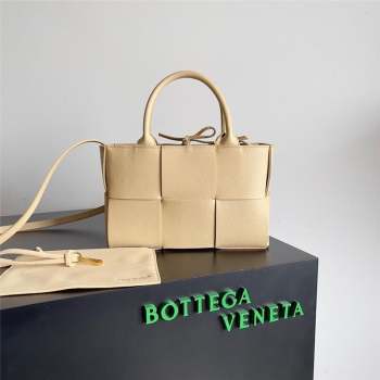 Bottega Veneta Mini Arco Tote Bag in Grained Leather 709337 Yellow 2023 (MS-23101711)