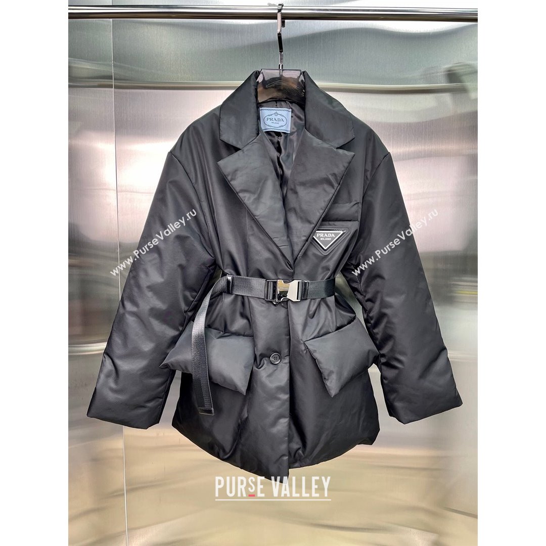 Prada Re-Nylon Down Jacket PJ141 Black 2021 (Q-210914057)