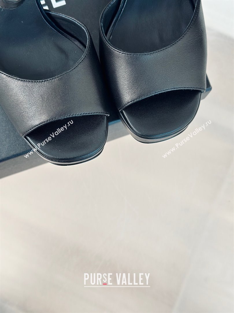 Chanel Lambskin Platform Sandals with 12cm Heel Black 2024 (MD-24042213)