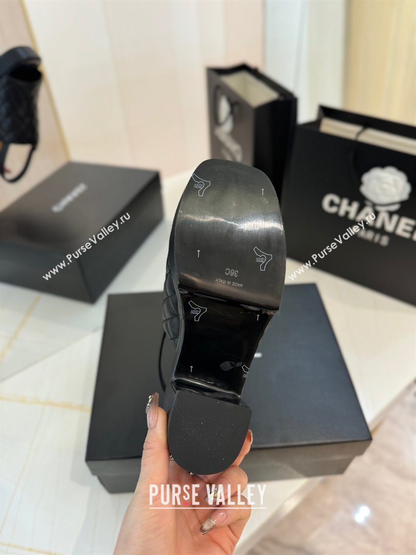 Chanel Lambskin Platform Sandals G45567 Black 2024 (MD-24042214)