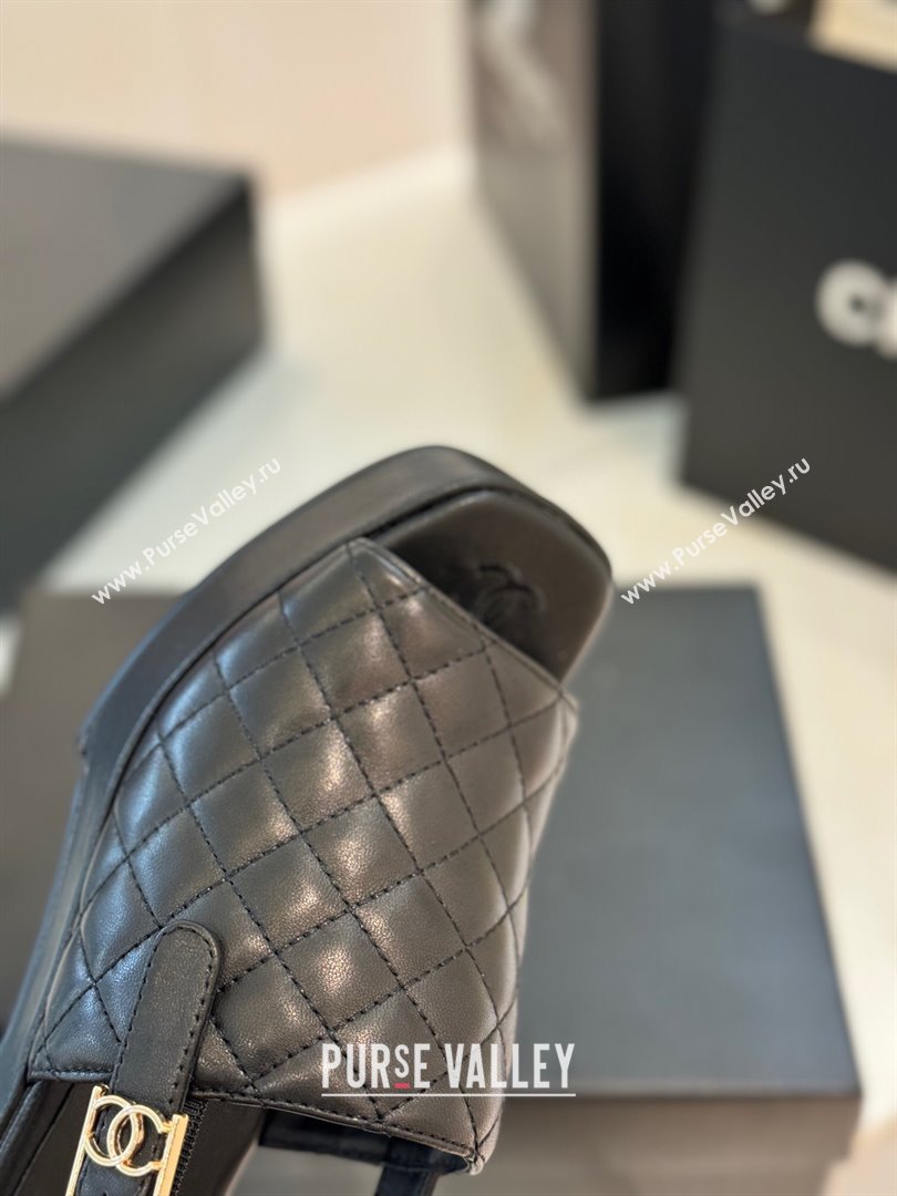 Chanel Lambskin Platform Sandals G45567 Black 2024 (MD-24042214)
