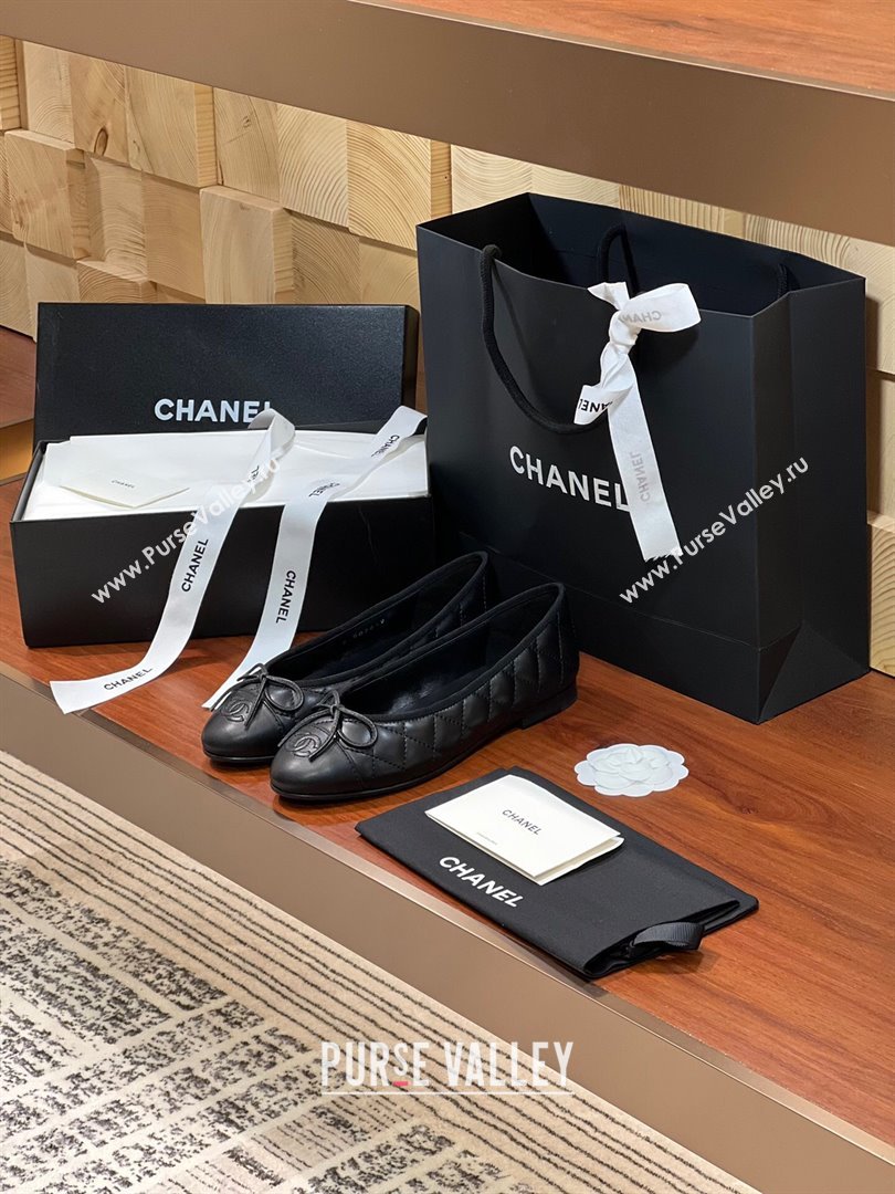 Chanel Quilted Lambskin Classic Ballerinas Black 2024 (KL-24120305)