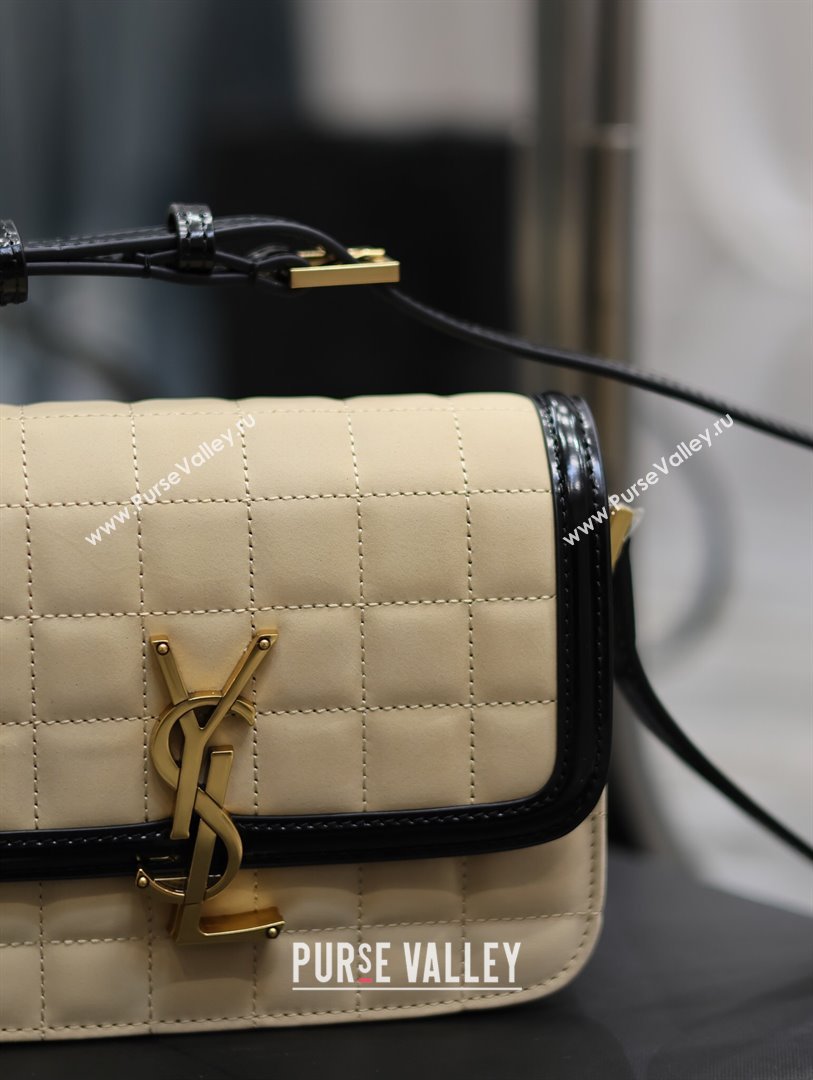 Saint Laurent Solferino Small Bag in Quilted Suede and Brushed Leather 634306 Beige 2024 (MHUI-241535)