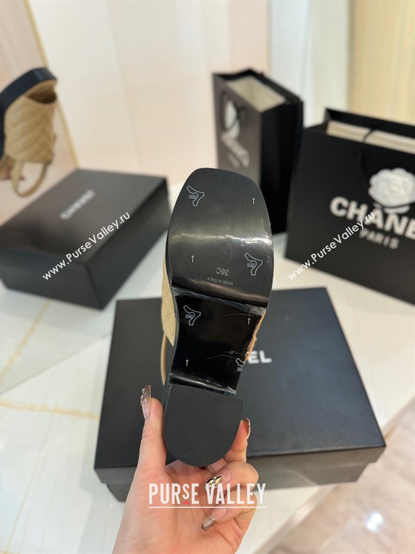 Chanel Lambskin Platform Sandals G45567 Apricot 2024 (MD-24042215)