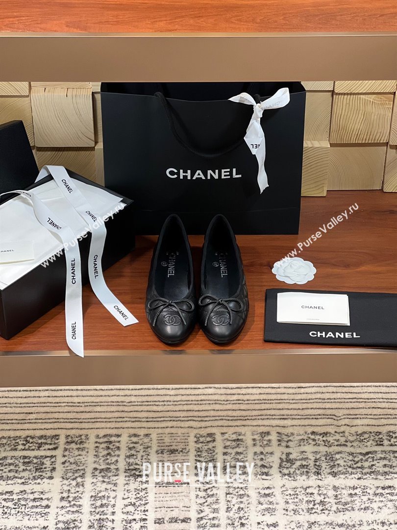Chanel Quilted Lambskin Classic Ballerinas Black 2024 (KL-24120305)