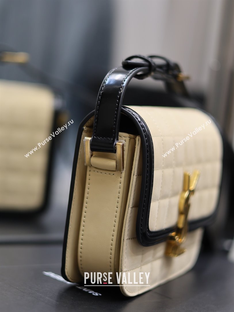 Saint Laurent Solferino Small Bag in Quilted Suede and Brushed Leather 634306 Beige 2024 (MHUI-241535)