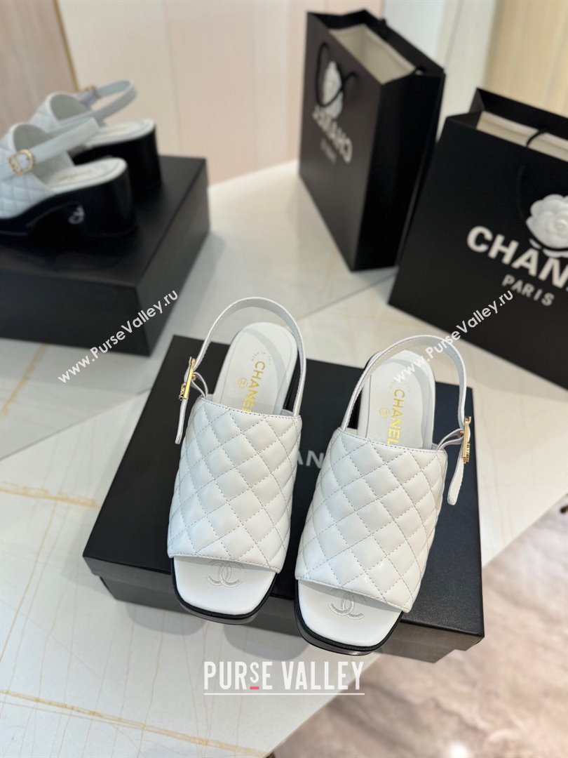 Chanel Lambskin Platform Sandals G45567 White 2024 (MD-24042216)