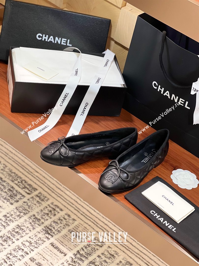 Chanel Quilted Lambskin Classic Ballerinas Black 2024 (KL-24120305)