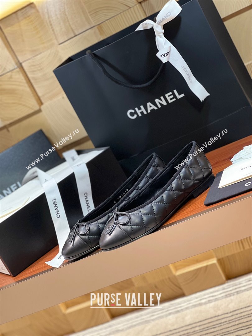 Chanel Quilted Lambskin Classic Ballerinas Black 2024 (KL-24120305)