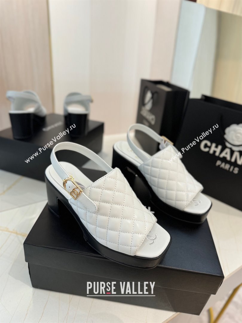 Chanel Lambskin Platform Sandals G45567 White 2024 (MD-24042216)