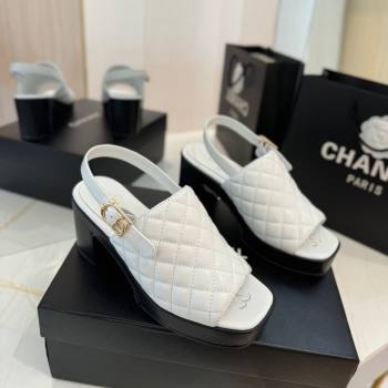 Chanel Lambskin Platform Sandals G45567 White 2024 (MD-24042216)