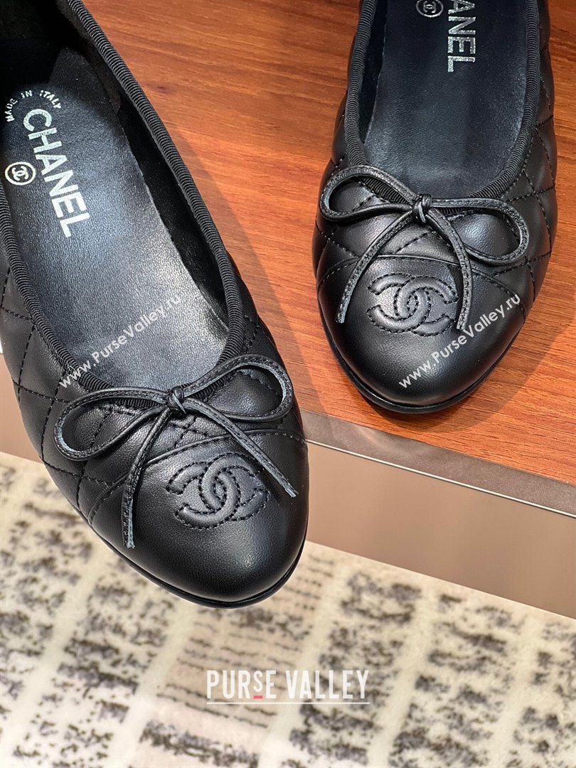 Chanel Quilted Lambskin Classic Ballerinas Black 2024 (KL-24120305)