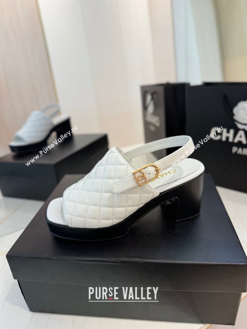 Chanel Lambskin Platform Sandals G45567 White 2024 (MD-24042216)
