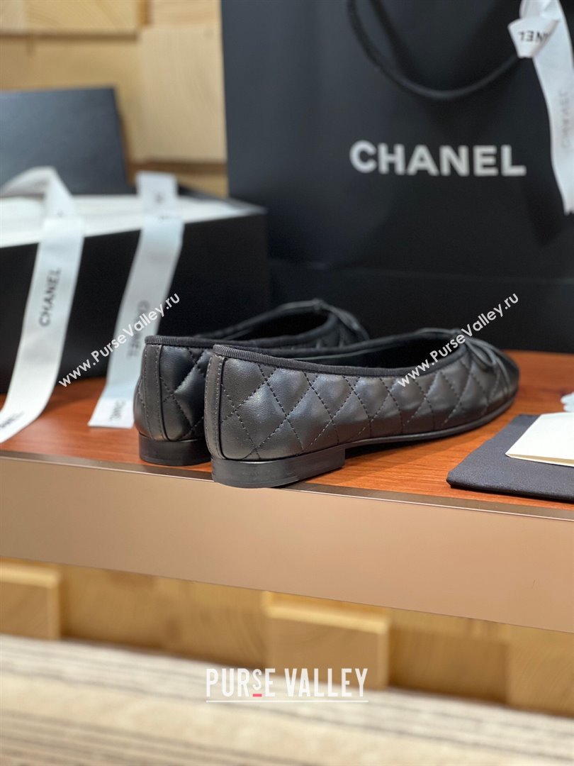 Chanel Quilted Lambskin Classic Ballerinas Black 2024 (KL-24120305)