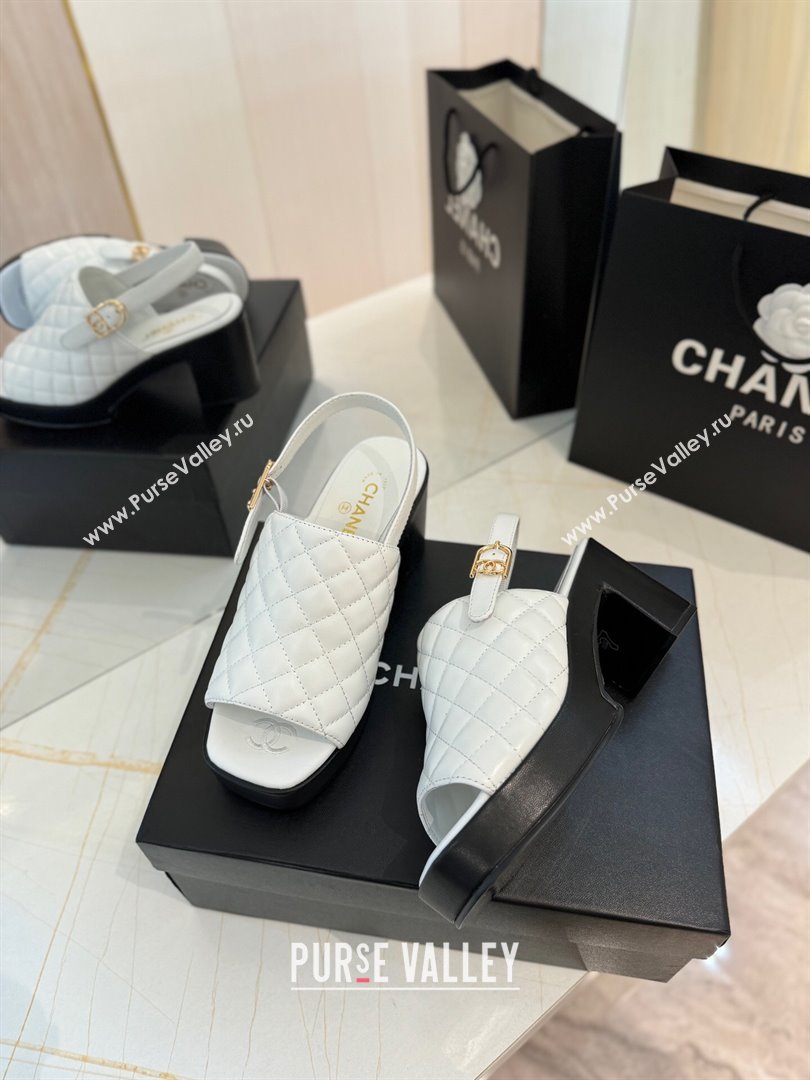 Chanel Lambskin Platform Sandals G45567 White 2024 (MD-24042216)