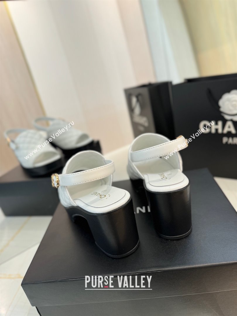 Chanel Lambskin Platform Sandals G45567 White 2024 (MD-24042216)