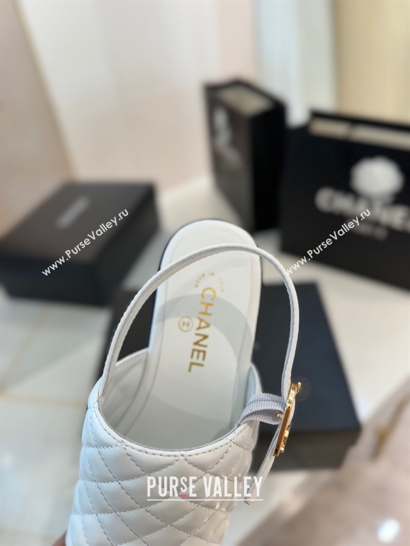 Chanel Lambskin Platform Sandals G45567 White 2024 (MD-24042216)