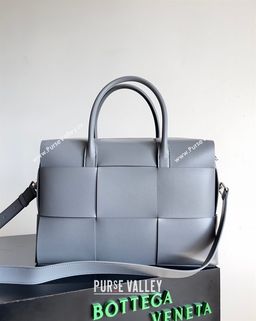 Bottega Veneta Arco Briefcase in Intreccio Leather 746358 Grey 2023 (MS-23101412)