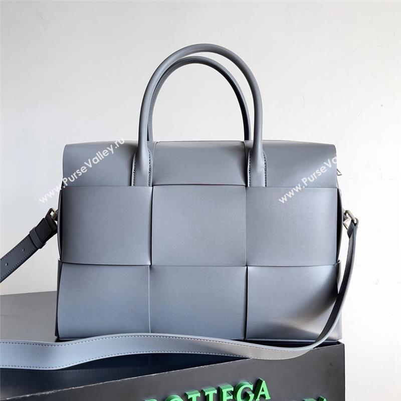 Bottega Veneta Arco Briefcase in Intreccio Leather 746358 Grey 2023 (MS-23101412)