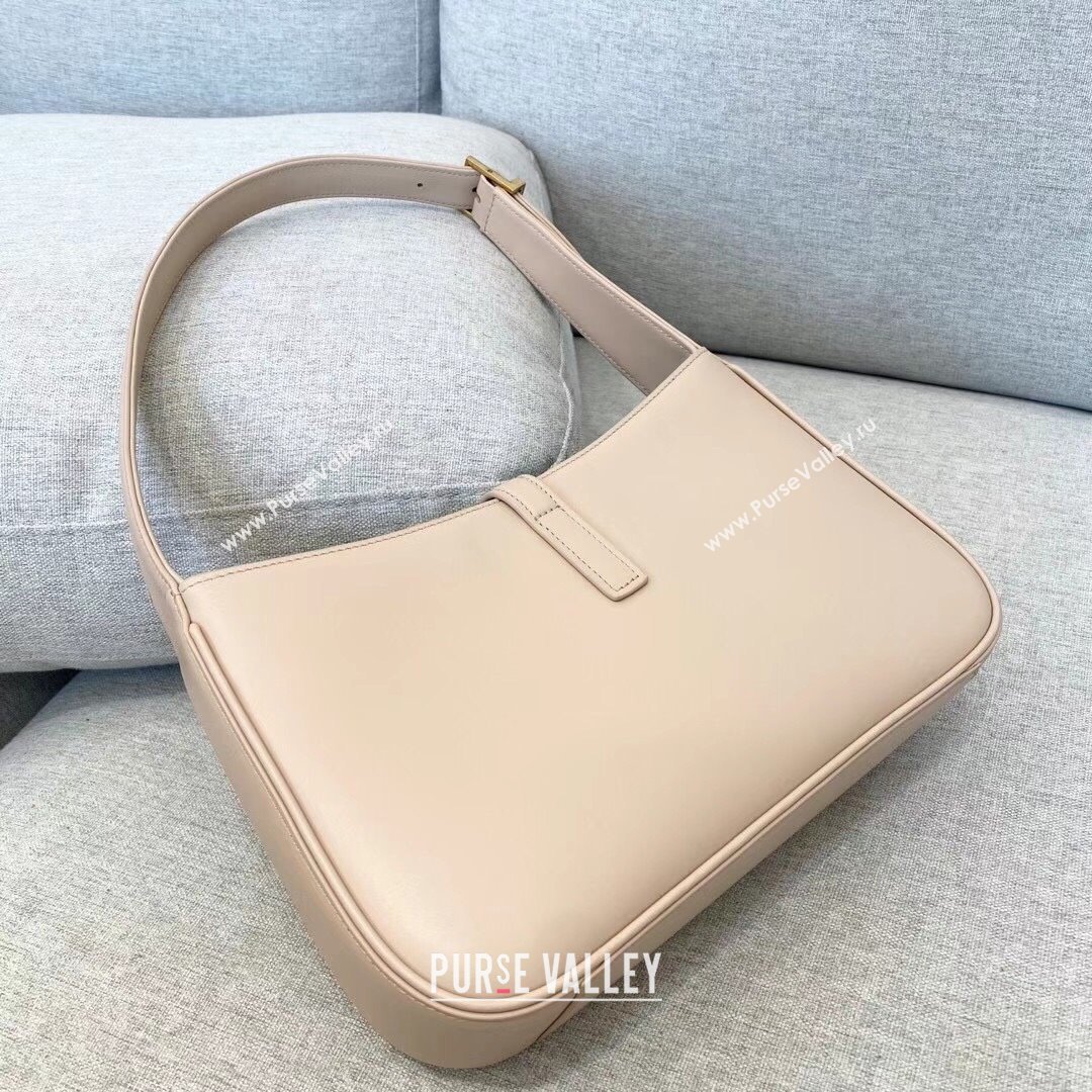 Saint Laurent LE 5 À 7 Hobo Bag in Smooth Calfskin 657228 Light Pink 2021 (JD-21091022)