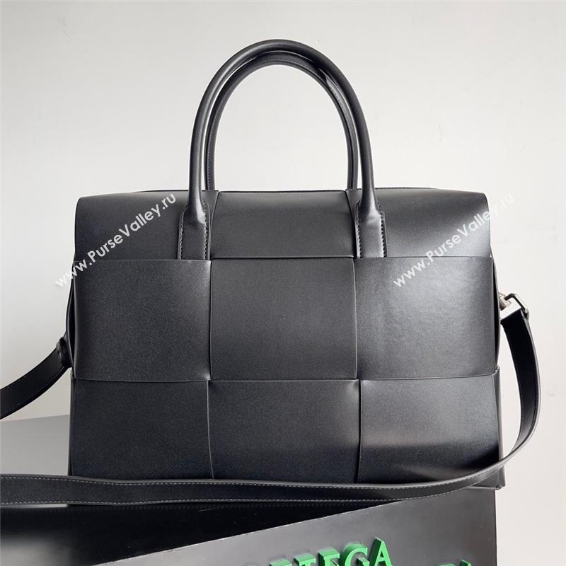 Bottega Veneta Arco Briefcase in Intreccio Leather 746358 Black 2023 (MS-23101413)