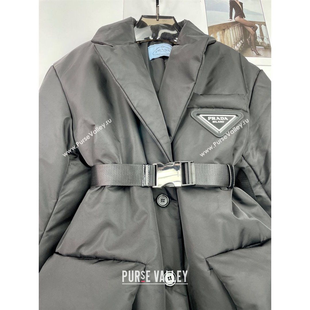 Prada Re-Nylon Long Down Jacket PJ145 Black 2021 (Q-210914061)