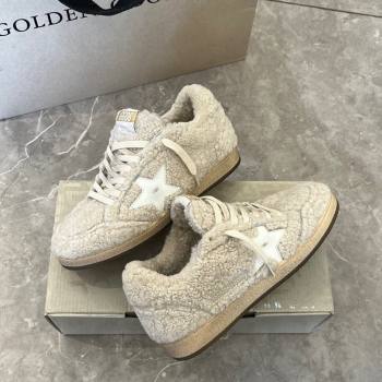 Golden Goose Ball Star Sneakers in shearling allover with white leather star 2024 (13-241113013)