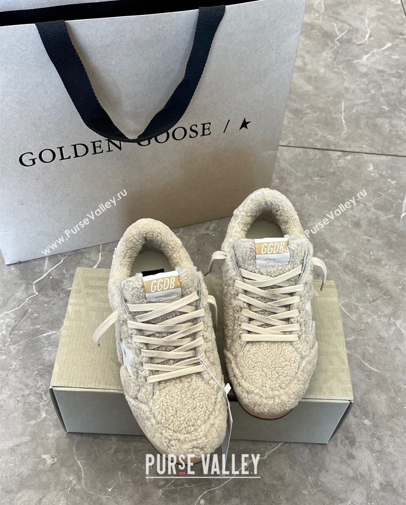 Golden Goose Ball Star Sneakers in shearling allover with white leather star 2024 (13-241113013)