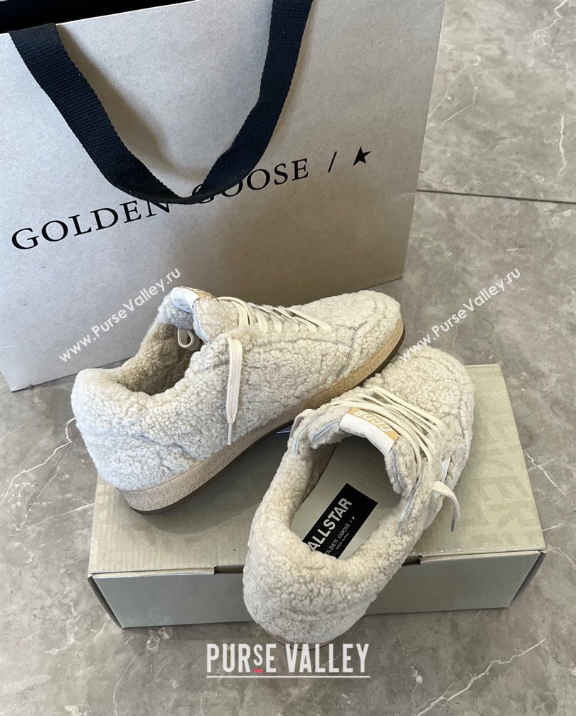 Golden Goose Ball Star Sneakers in shearling allover with white leather star 2024 (13-241113013)