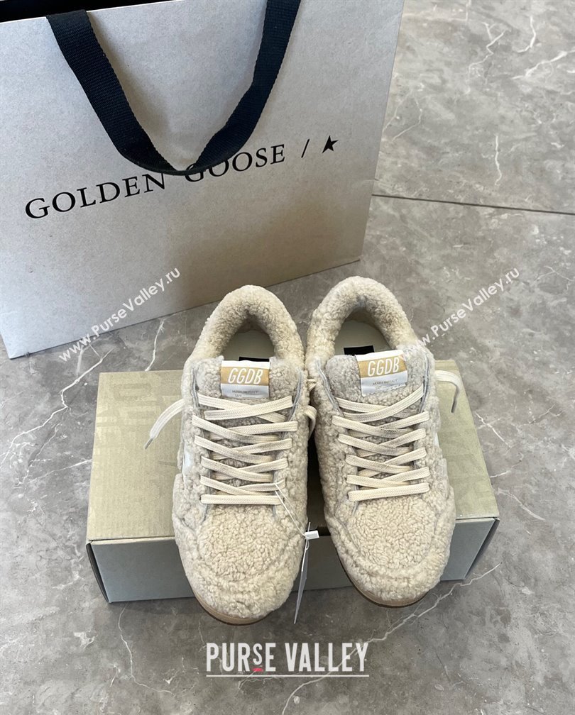 Golden Goose Ball Star Sneakers in shearling allover with white leather star 2024 (13-241113013)