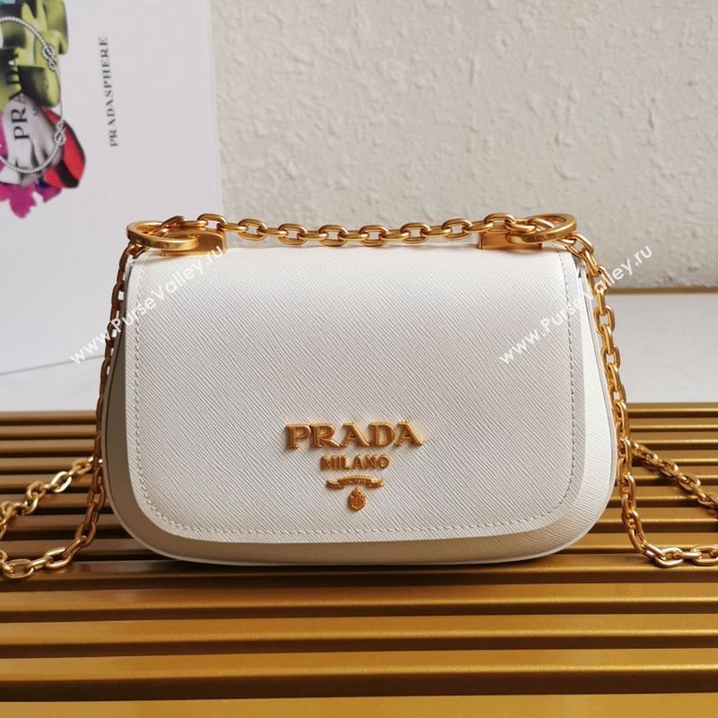 Prada Saffiano Leather Shoulder Bag 1BD275 White 2020 (YZ-21031917)