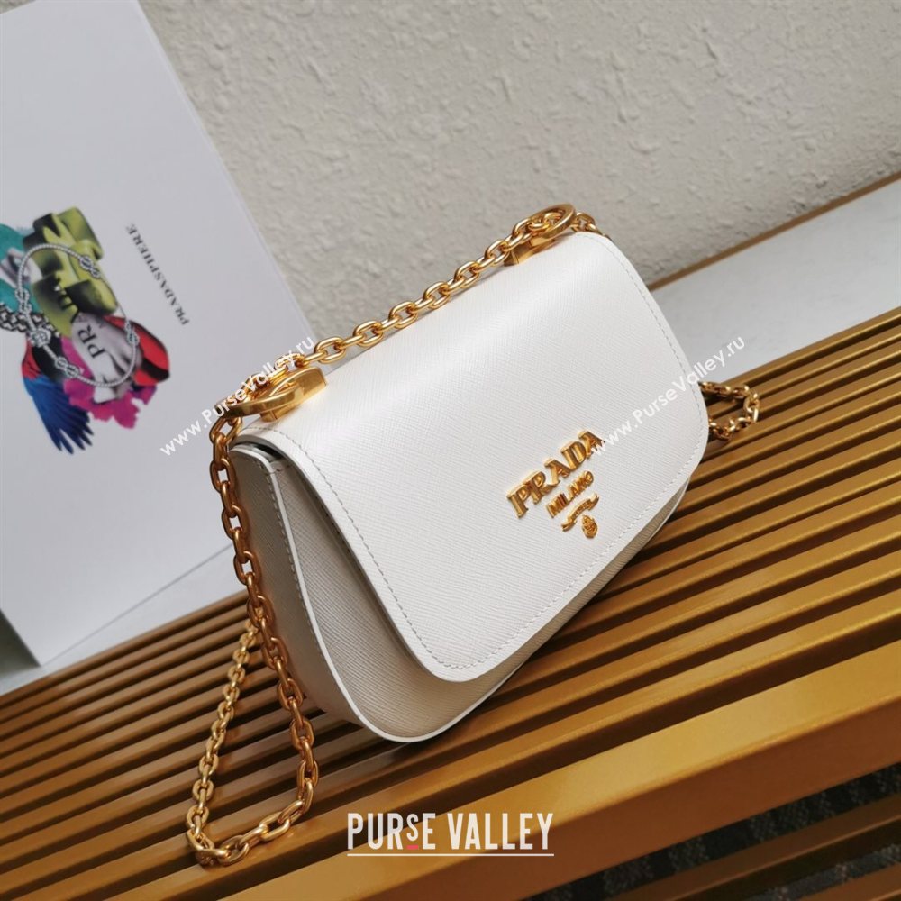 Prada Saffiano Leather Shoulder Bag 1BD275 White 2020 (YZ-21031917)