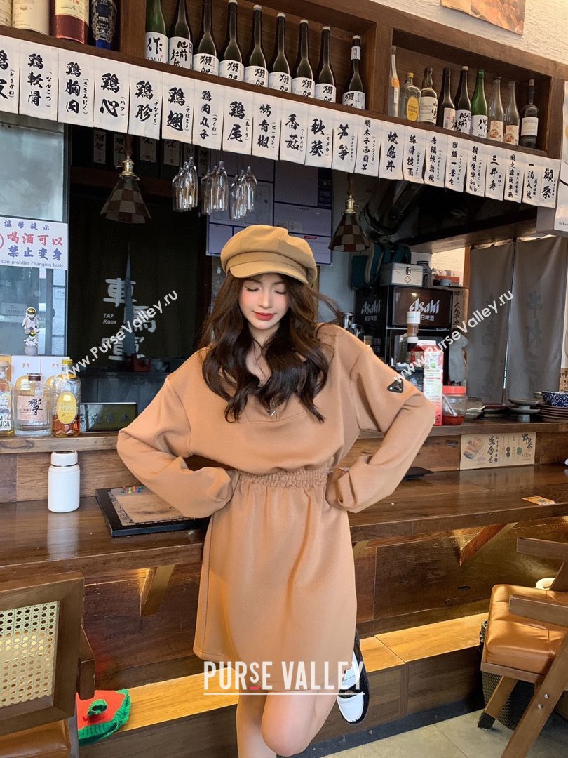 Prada Cotton Dress P022626 Brown 2024 (Q-24022626)