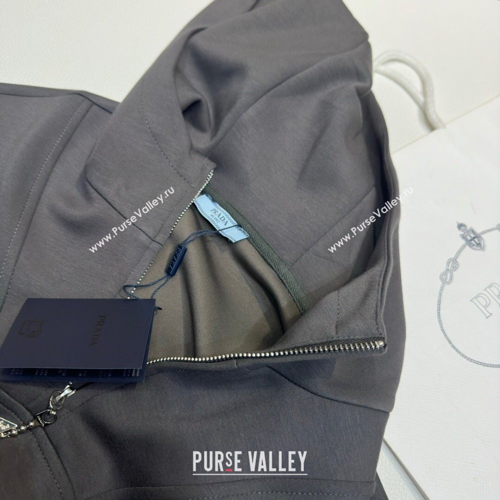 Prada Cotton Dress P022627 Grey 2024 (Q-24022627 )