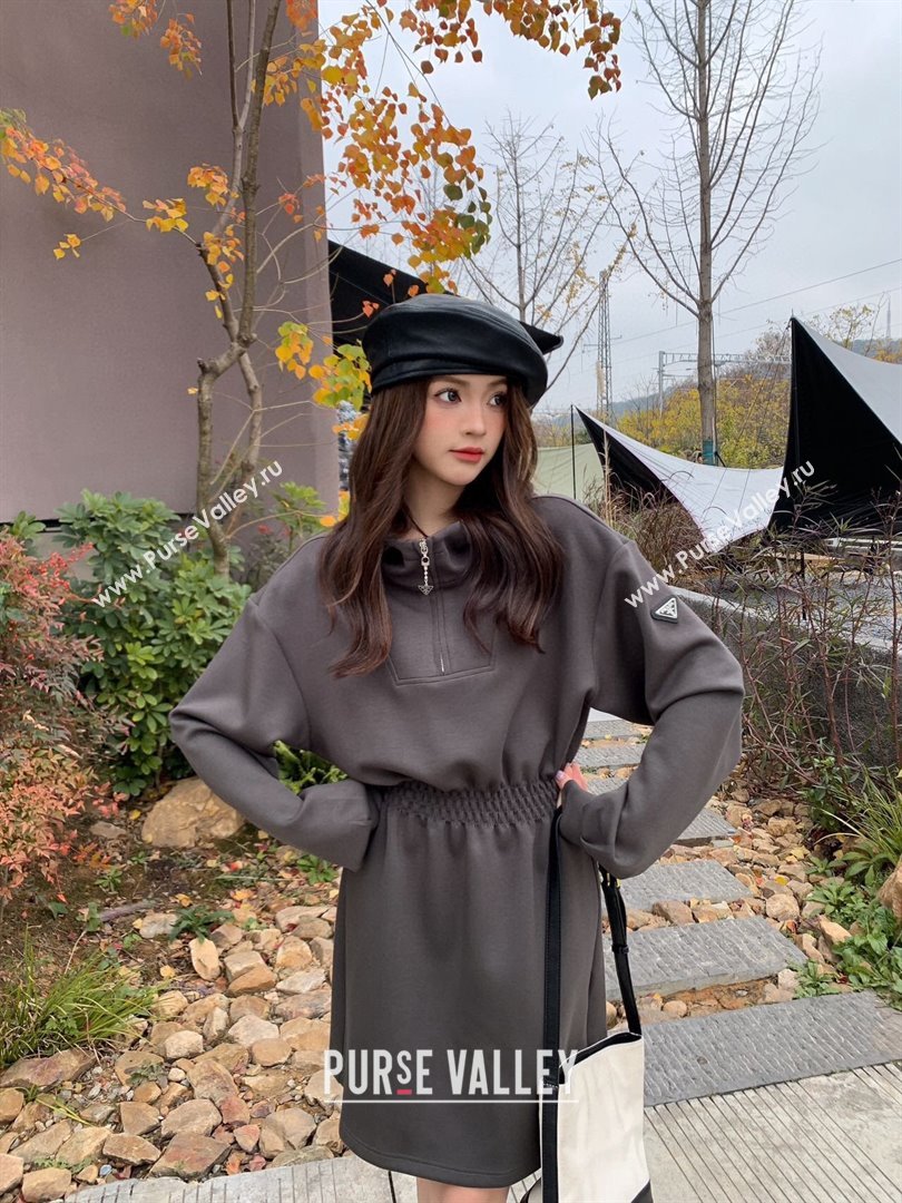 Prada Cotton Dress P022627 Grey 2024 (Q-24022627 )