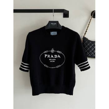 Prada Short-sleeved Sweater P022628 Black 2024 (Q-24022628)