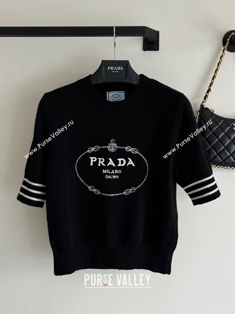 Prada Short-sleeved Sweater P022628 Black 2024 (Q-24022628)