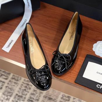 Chanel Patent Leather Classic Ballerinas CHB11 Black 2024 (KL-24120311)