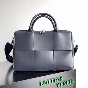 Bottega Veneta Arco Briefcase in Intreccio Leather 680120 Navy Blue 2023 (MS-23101417)