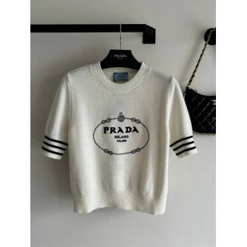 Prada Short-sleeved Sweater P022629 White 2024 (Q-24022629)