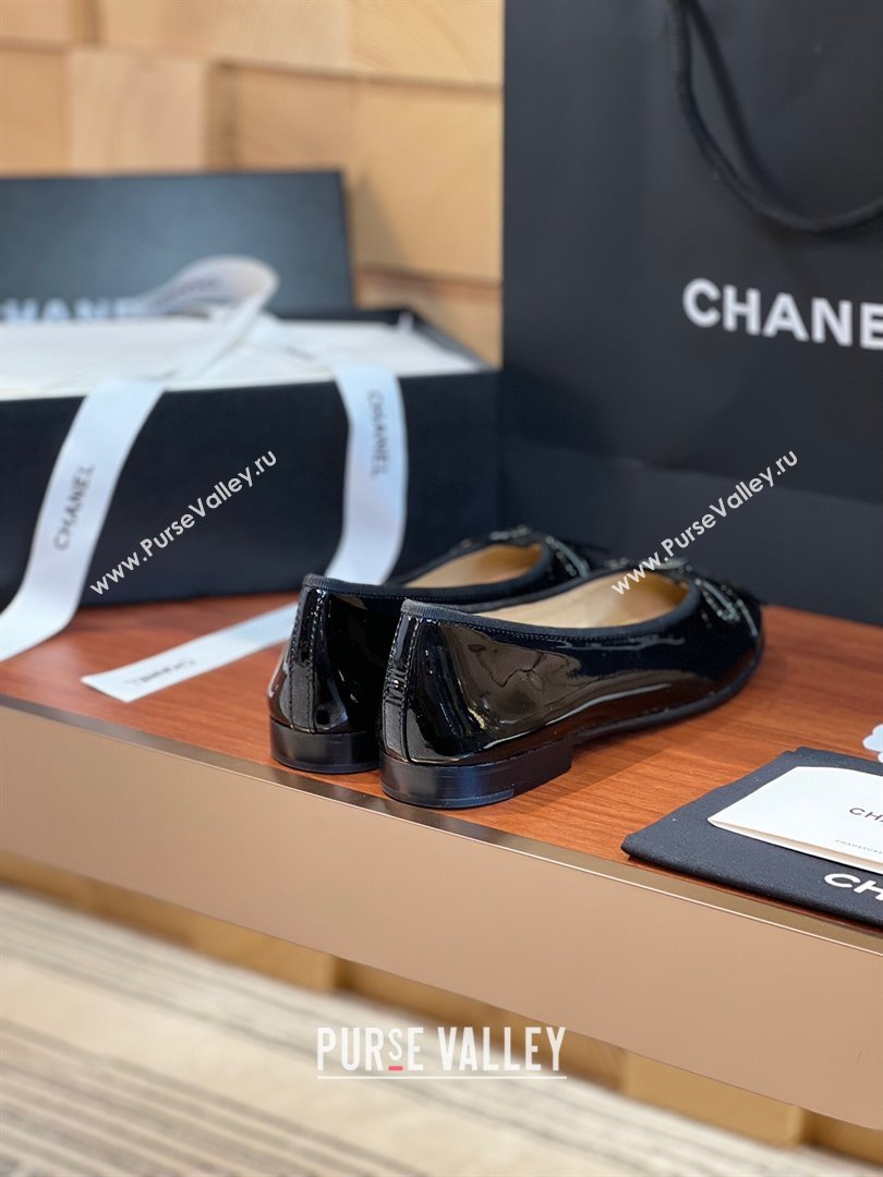 Chanel Patent Leather Classic Ballerinas CHB11 Black 2024 (KL-24120311)