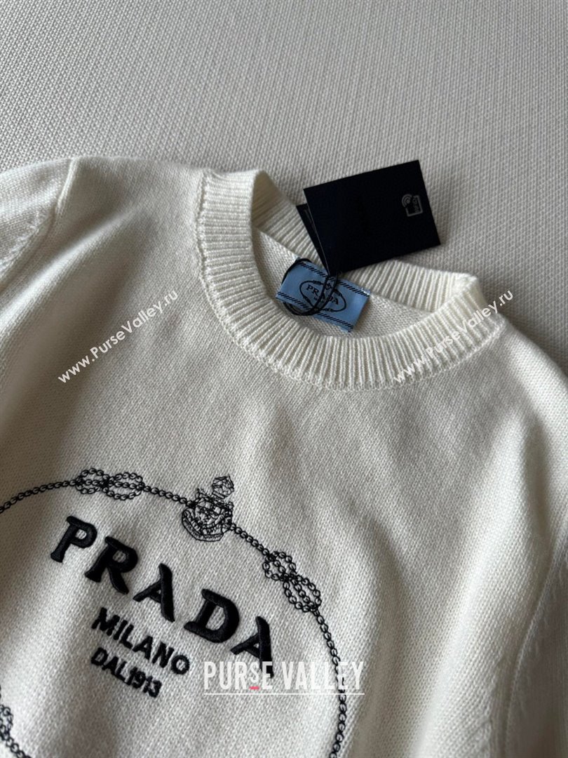 Prada Short-sleeved Sweater P022629 White 2024 (Q-24022629)
