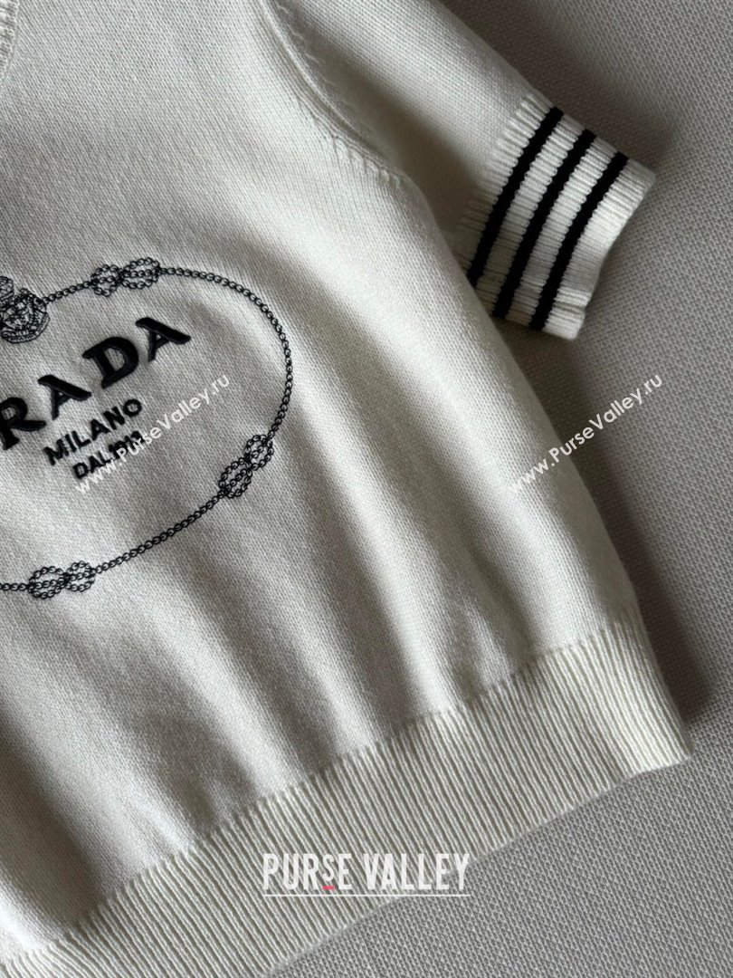 Prada Short-sleeved Sweater P022629 White 2024 (Q-24022629)